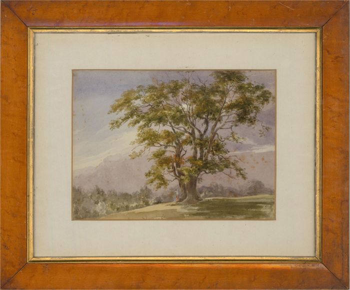 Late 19th Century Watercolour - Resting Beneath The Oak