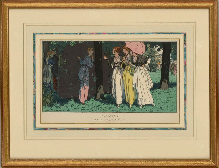 Pierre Brissaud (1885–1964) - 1914 Pochoir Print, L'Indiscrete