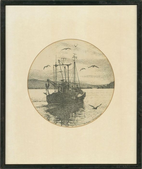 Jan Fisher - Contemporary Lithograph, Leaving Tobermory
