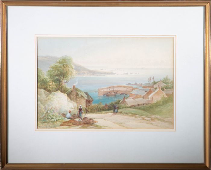 Thomas Hart FSA (1830-1916) - Watercolour, Coverack and the Manacle Rocks