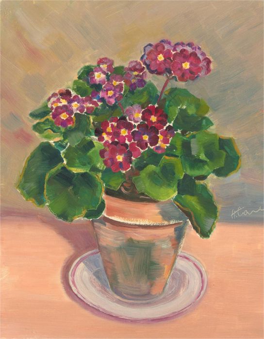 H. Carl - 20th Century Oil, Garden Flowers in a Terracotta Pot