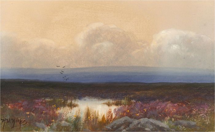 Herbert William Hicks (1880-1944) - Early 20th Century Gouache, Dartmoor