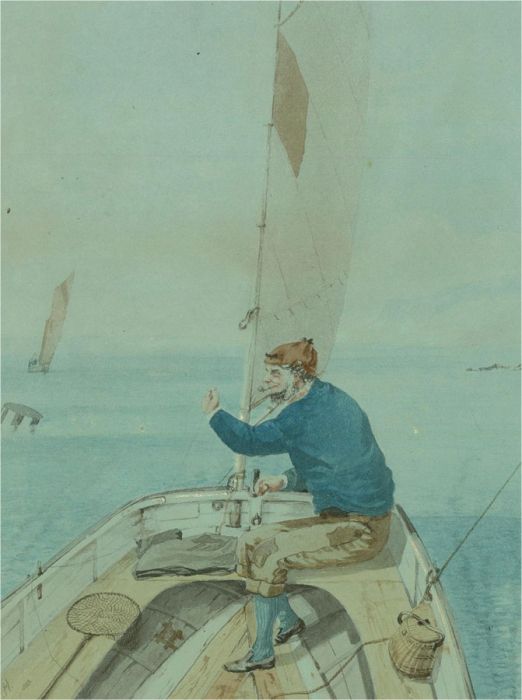 T.P.H - Late 19th Century Watercolour, The Fisherman