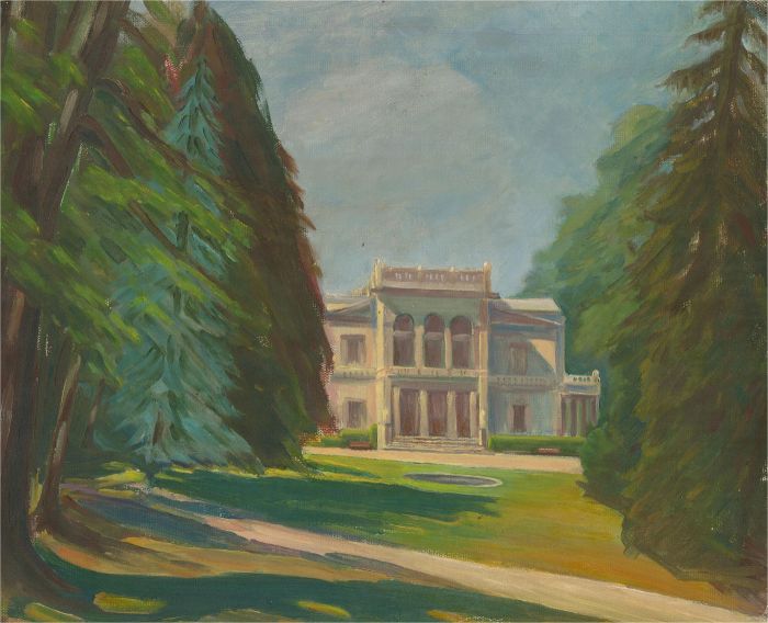 20th Century Oil - Manor House Through The Trees