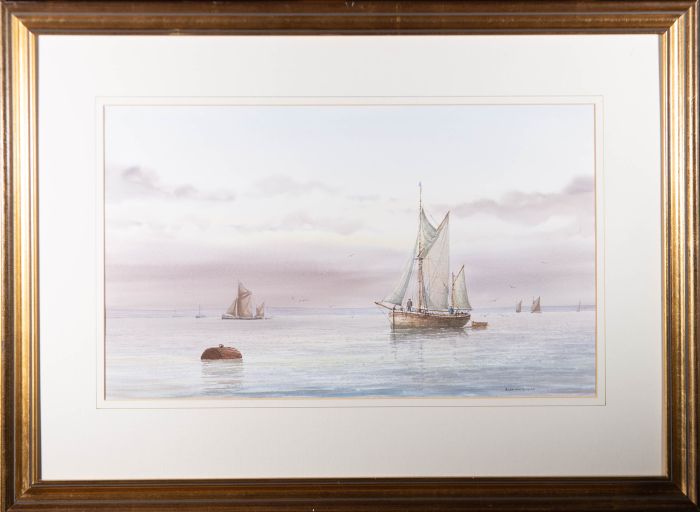 Alan Whitehead (b. 1952) - Contemporary Watercolour, Calm Waters