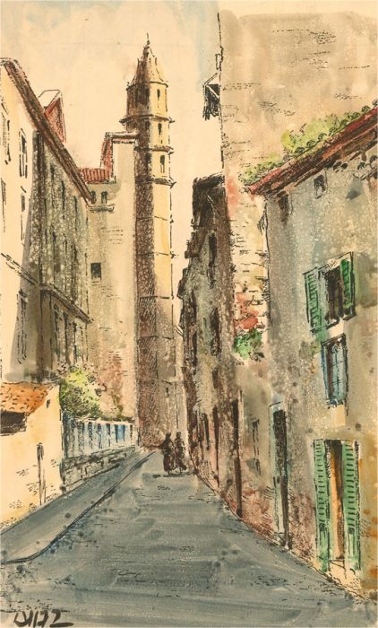 1972 Pen and Ink Drawing - Continental Street