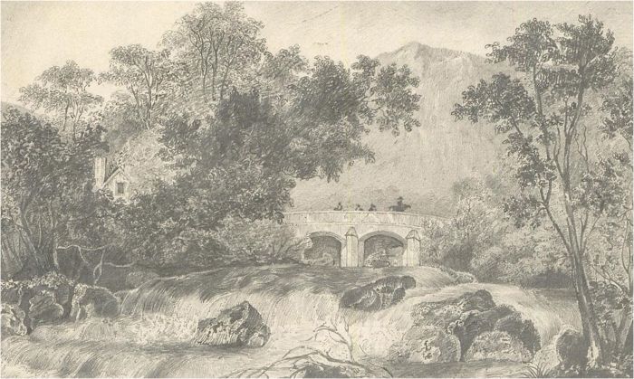 Early 19th Century Graphite Drawing - Shaugh Bridge, Devonshire