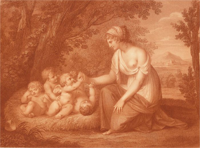 Francesco Bartolozzi (1727-1815) - 19th Century Engraving, A Nest of Cupids