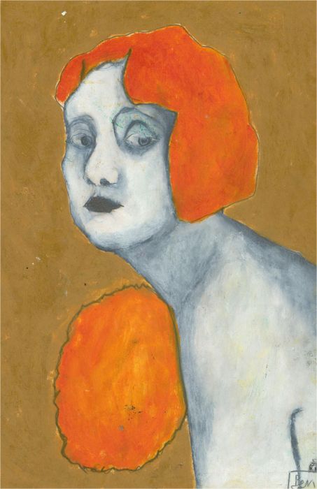 Ben Carrivick - Signed Contemporary Oil, Portrait of a Redhead