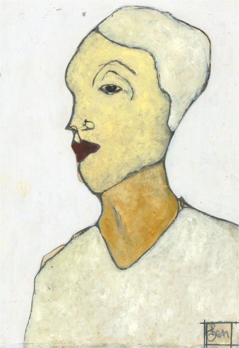 Ben Carrivick - Signed Contemporary Oil, Muted Portrait