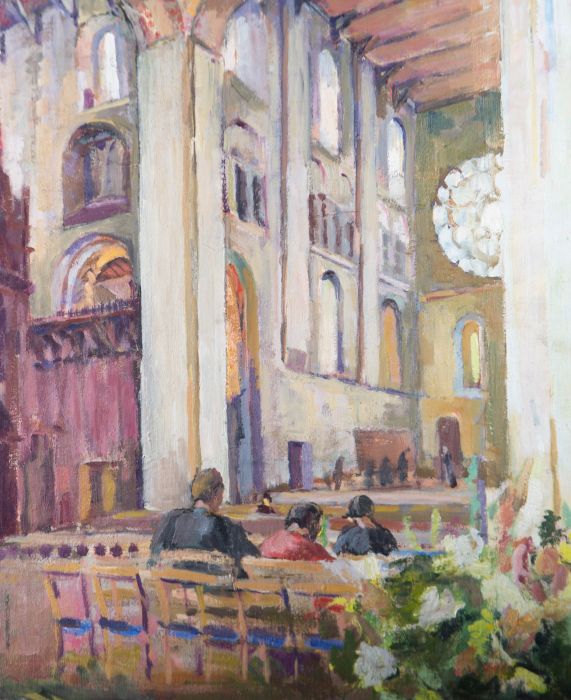 Pamela Chard (1926-2003) - 20th Century Oil, Church Interior