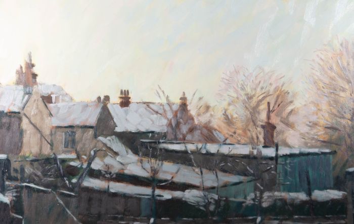 David Wilson (1919-2013) - Contemporary Oil, Evening Sun On Snow