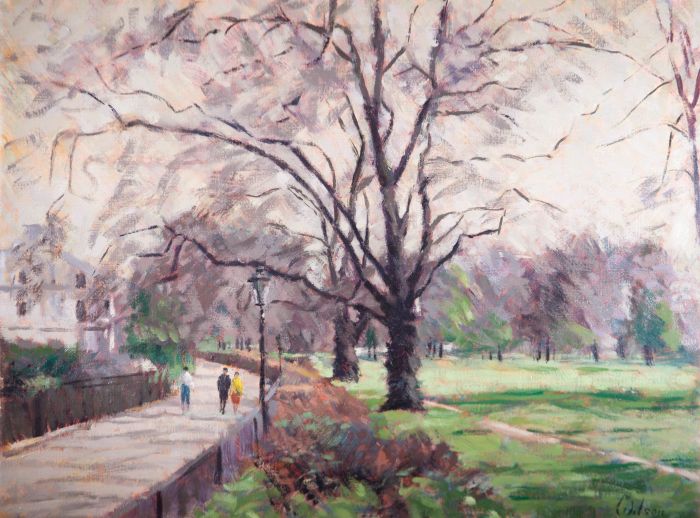 David Wilson (1919-2013) - Contemporary Oil, A Stroll In The Park