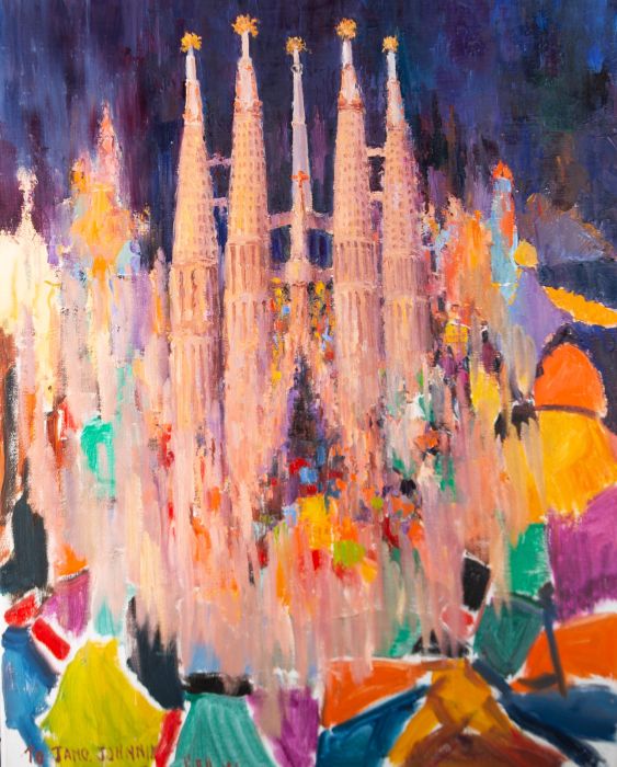 K.B.H. - 2004 Oil, View of the Sagrada Familia