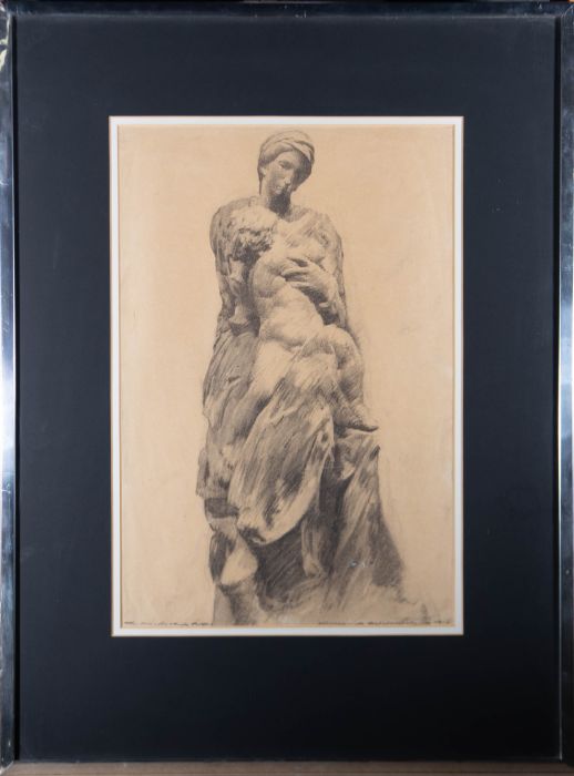 Giorgio Matteo Aicardi (1891-1985) - 1916 Graphite Drawing, Medici Madonna