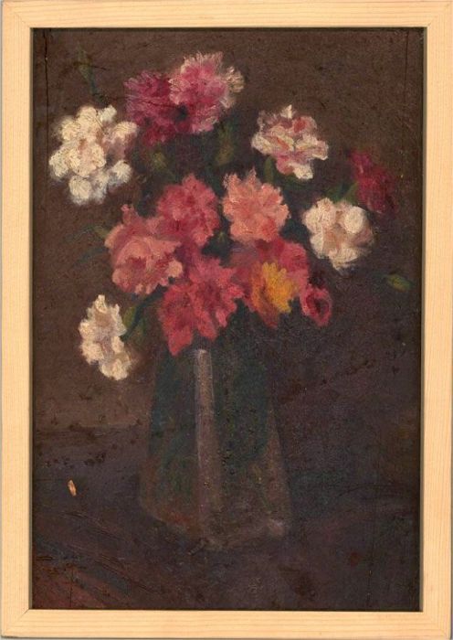 Giorgio Matteo Aicardi (1891-1985) - Mid 20th Century Oil, Pink Flowers