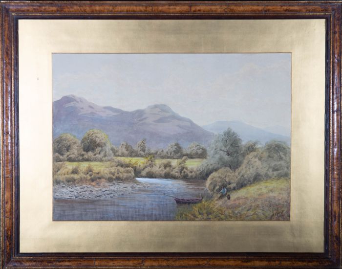 G. Vincent Sheriff (fl.1875-1877) - 1876 Watercolour, On the River Derwent, No.1