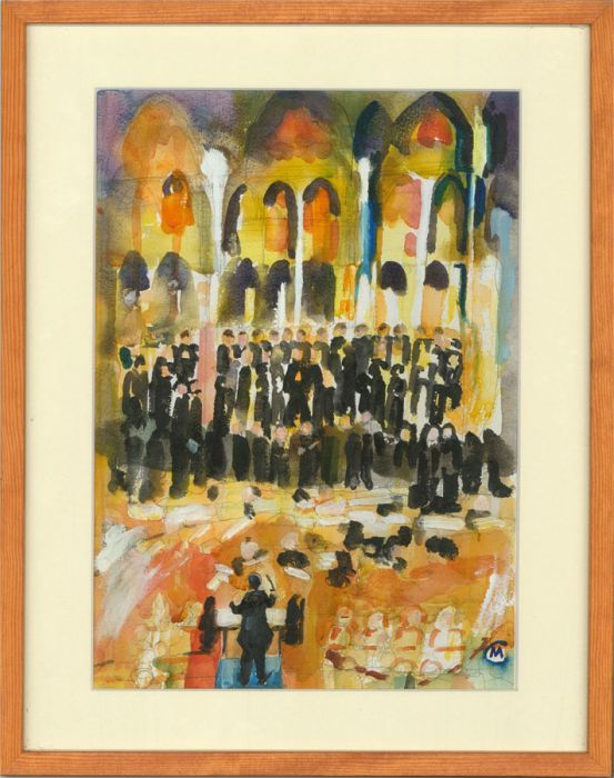 Maureen Connett - Contemporary Watercolour, The Choir, Conductor And Audience