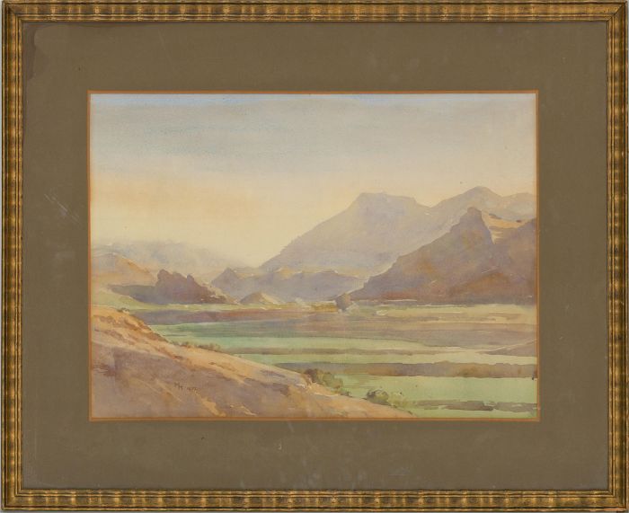 M. Marshall - 1927 Watercolour, Taxila at Dawn