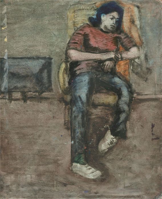 Barbara Doyle (b.1917) - Contemporary Oil, The Recliner