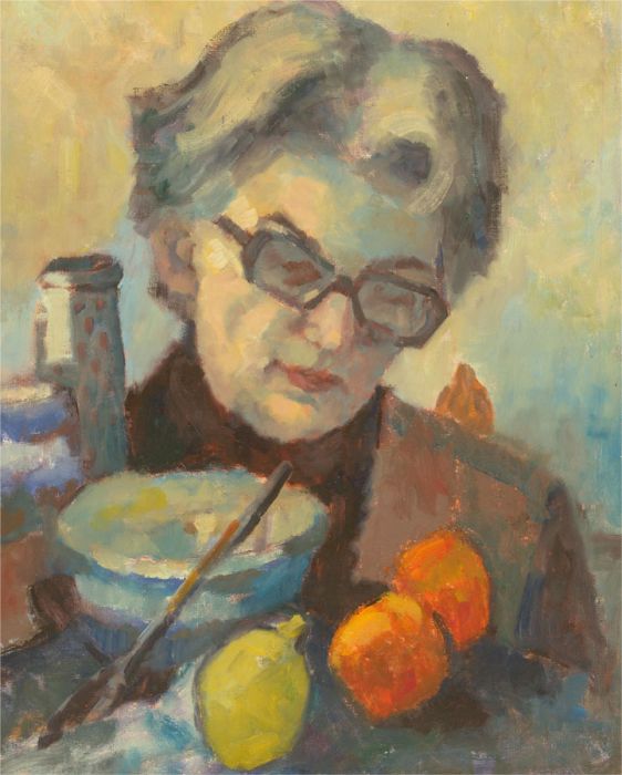 Barbara Doyle (b.1917) - Contemporary Oil, Reading The Recipe