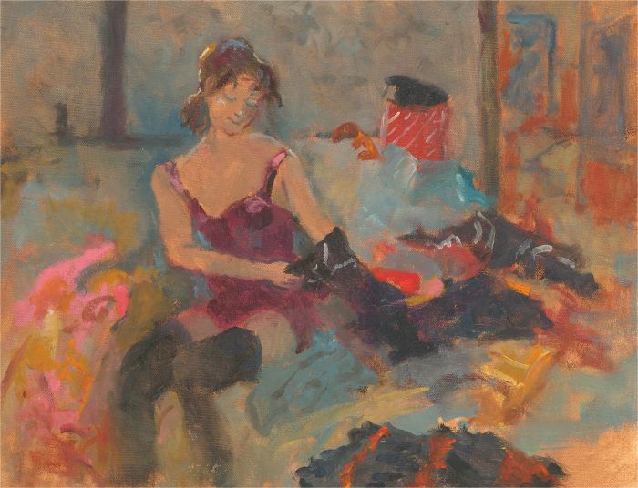 Barbara Doyle (b.1917) - Contemporary Oil, Figure and Clothes