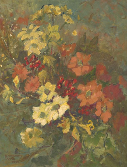 Barbara Doyle (b.1917) - 1991 Oil, I Think I See a Pussycat!