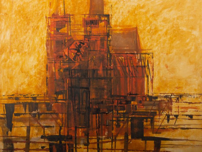 20th Century Acrylic - Abstract Building