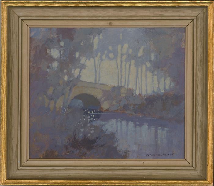 Norman James Battershill (b.1922) - 20th Century Oil, Bridge and Stream, Arundel