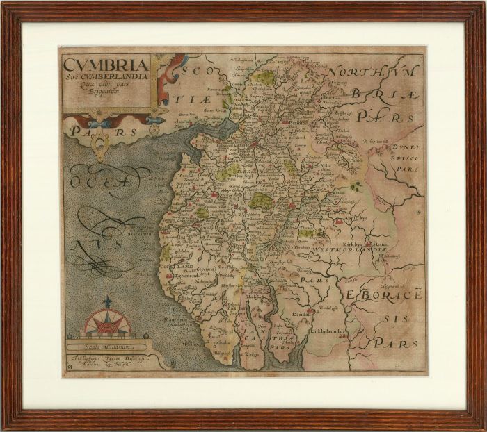 William Kip (fl.1598-1610) after Saxton (1540-1610) - 1637 Engraving, Cumbria