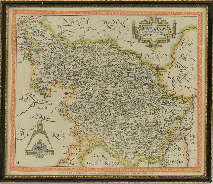 20th Century Lithograph - West Riding, Yorkshire, from Camden's Britannia
