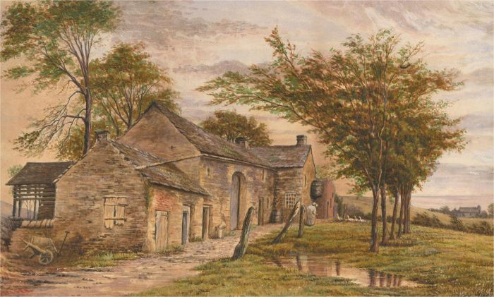 J. Fielden - Early 20th Century Watercolour, Rural Farmstead