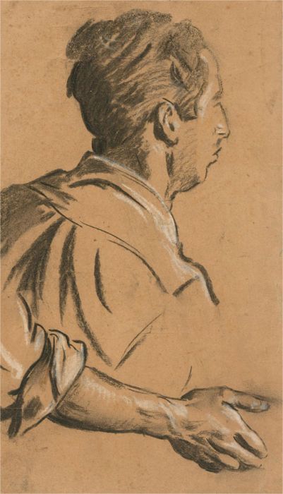 Giorgio Matteo Aicardi (1891-1985) - Charcoal Drawing, Study of a Man