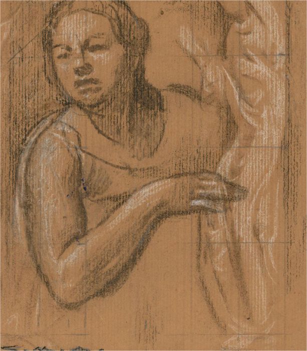 Giorgio Matteo Aicardi (1891-1985) - 1936 Pastel, Study of a Woman