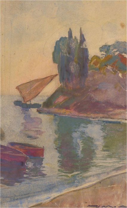 Giorgio Matteo Aicardi (1891-1985) - Mid 20th Century Watercolour, Quiet Cove