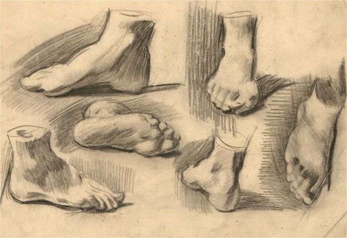 Giorgio Matteo Aicardi (1891-1985) - Graphite Drawing, Studies of Feet
