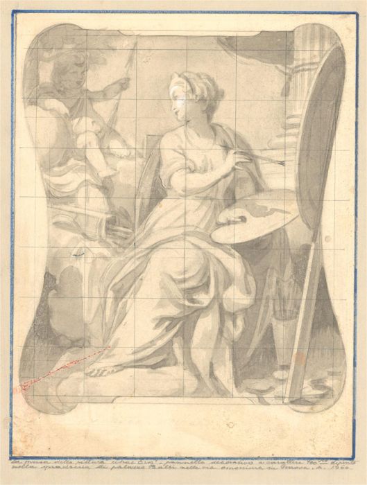 Giorgio Matteo Aicardi (1891-1985) - 1960 Watercolour, Muse Painting Eros