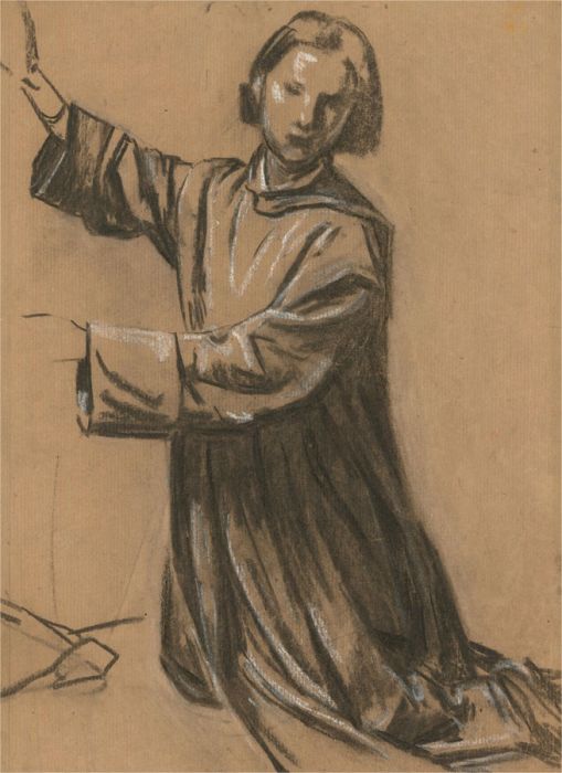 Giorgio Matteo Aicardi (1891-1985) - Charcoal Drawing, Fresco Study, Lamentation