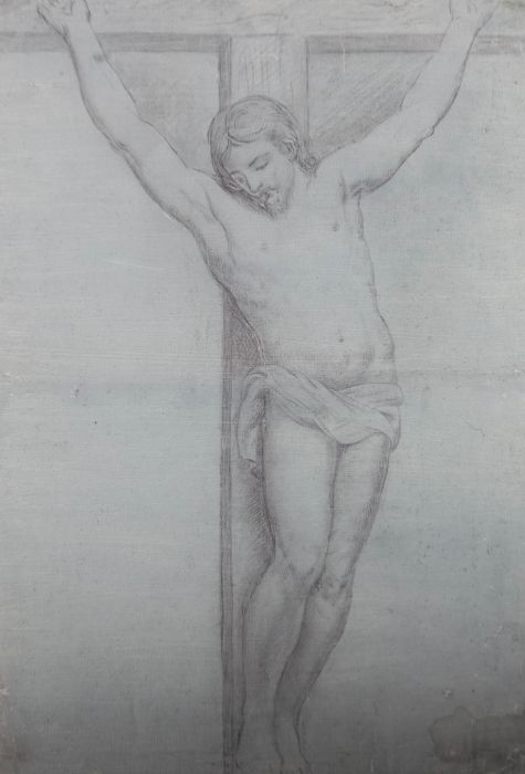 Giorgio Matteo Aicardi (1891-1985) - Graphite Drawing, Christ on the Cross