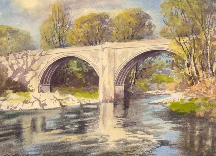 E. Charles Simpson (1915-2007) - 1986 Watercolour, Devil's Bridge