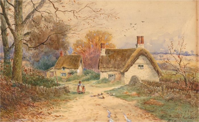Robert Thornton Wilding (fl.1910-1921) - 1905 Watercolour, Hinton Cottages