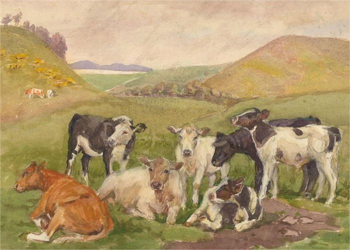 20th Century Watercolour - Rain Is Coming