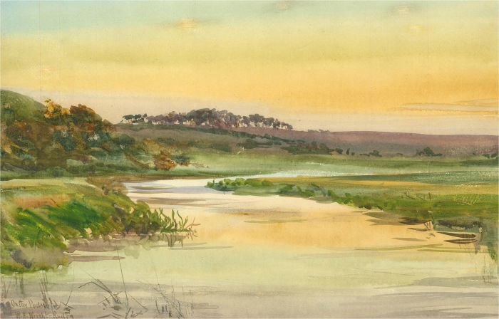 W.H. Wright Rudby (1855-1954) - Early 20th Century Watercolour, On the Puddle