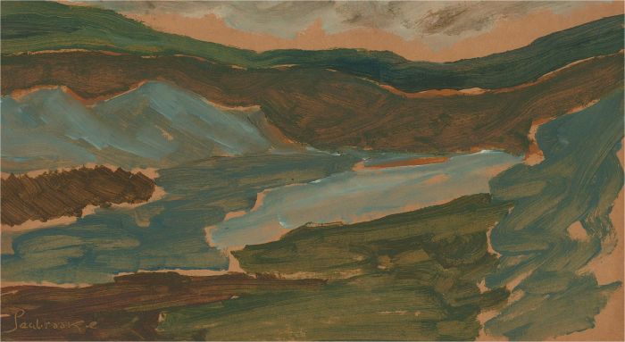 Sealbrooke - A Pair of 20th Century Gouaches, Abstract Landscapes