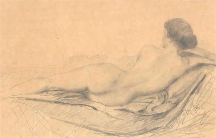 After Velazquez - 1986 Graphite Drawing, The Rokeby Venus