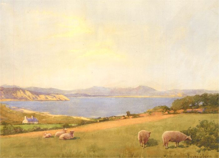 Henry John Lyon (1862-1938) - Late 19th Century Watercolour, Grazing Sheep