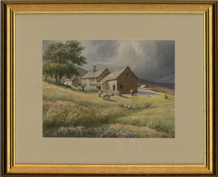 Tom Whitehead (1886-1959) - 1947 Watercolour, Haworth, Bronte Country