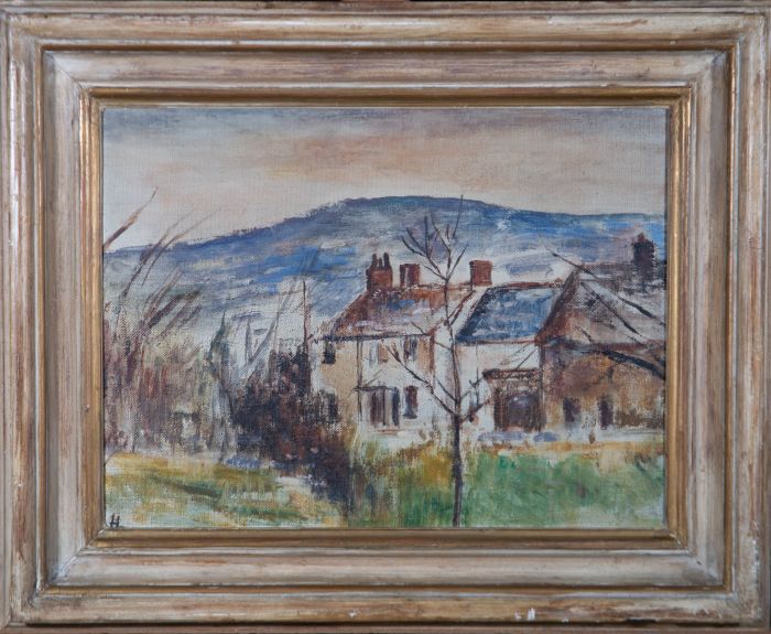 H. Love - Mid 20th Century Oil, Row of Houses