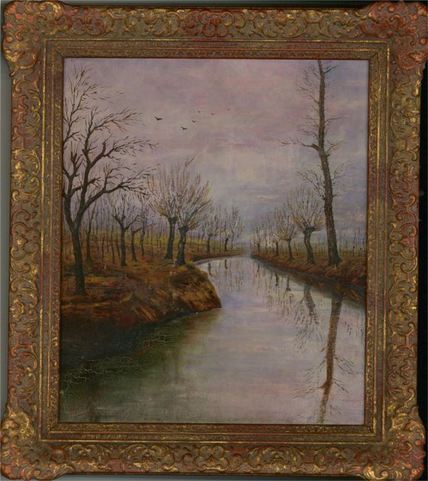H. Carl - Mid 20th Century Oil, River in Winter
