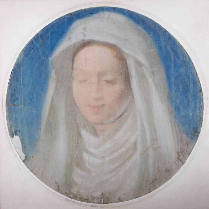 Giorgio Matteo Aicardi (1891-1985) - Chalk Drawing, Fresco Study, Female Saint